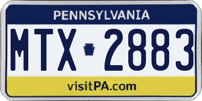 PA license plate MTX2883