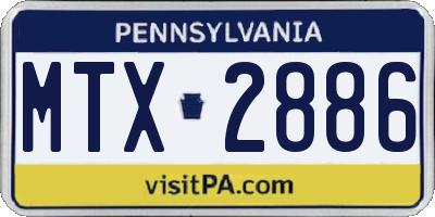 PA license plate MTX2886