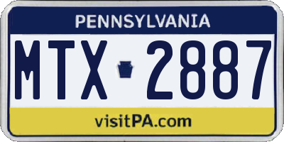 PA license plate MTX2887