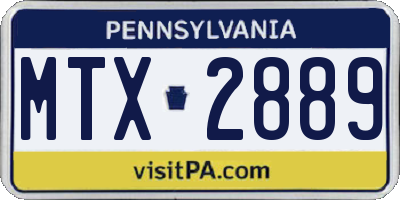 PA license plate MTX2889