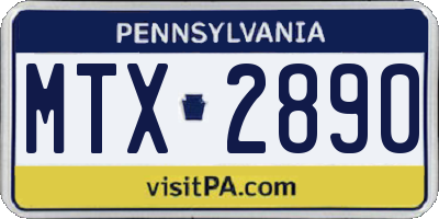 PA license plate MTX2890