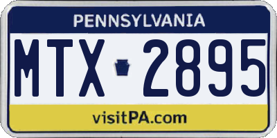 PA license plate MTX2895