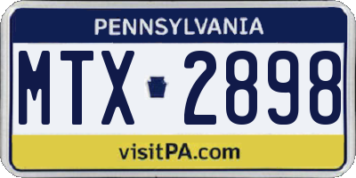 PA license plate MTX2898