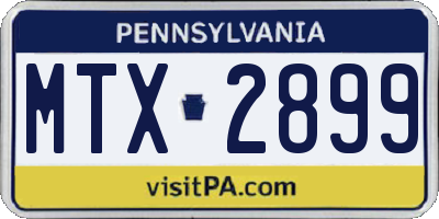 PA license plate MTX2899