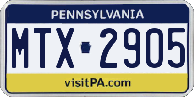 PA license plate MTX2905