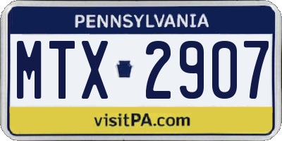 PA license plate MTX2907