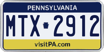 PA license plate MTX2912