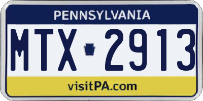 PA license plate MTX2913