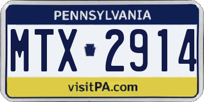 PA license plate MTX2914