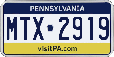 PA license plate MTX2919