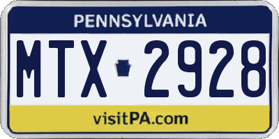 PA license plate MTX2928