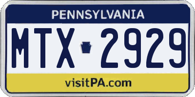 PA license plate MTX2929