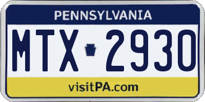 PA license plate MTX2930