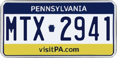 PA license plate MTX2941