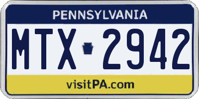 PA license plate MTX2942