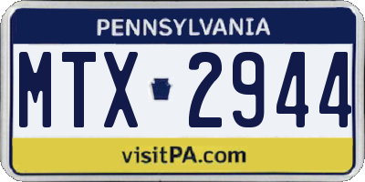 PA license plate MTX2944