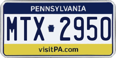 PA license plate MTX2950