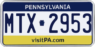 PA license plate MTX2953