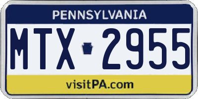 PA license plate MTX2955
