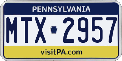 PA license plate MTX2957
