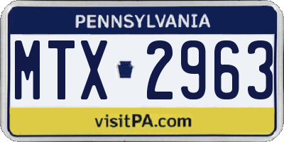 PA license plate MTX2963