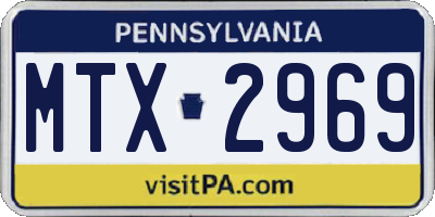 PA license plate MTX2969