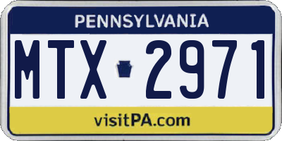 PA license plate MTX2971
