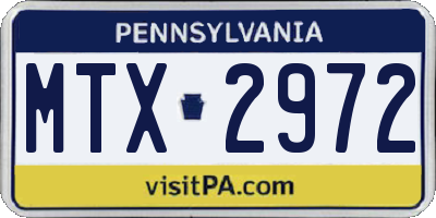 PA license plate MTX2972