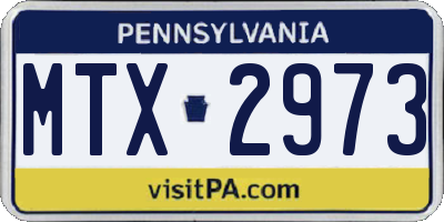 PA license plate MTX2973