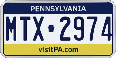 PA license plate MTX2974