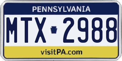 PA license plate MTX2988
