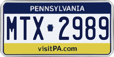PA license plate MTX2989