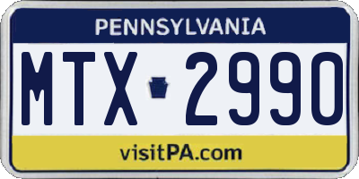 PA license plate MTX2990