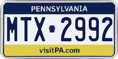 PA license plate MTX2992