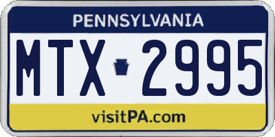 PA license plate MTX2995