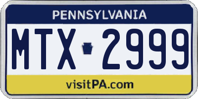 PA license plate MTX2999