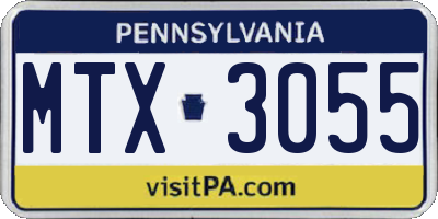 PA license plate MTX3055
