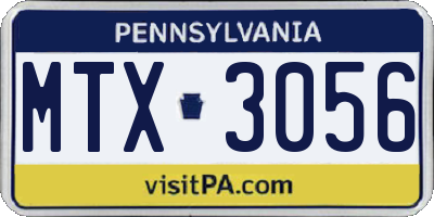PA license plate MTX3056