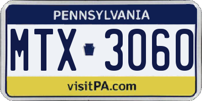 PA license plate MTX3060