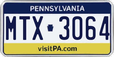 PA license plate MTX3064