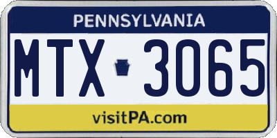 PA license plate MTX3065