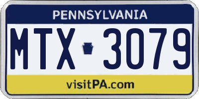 PA license plate MTX3079