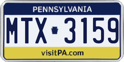 PA license plate MTX3159