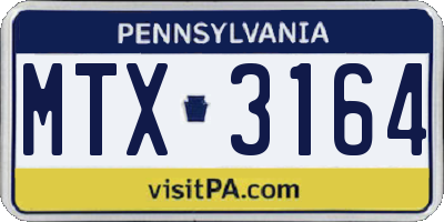 PA license plate MTX3164
