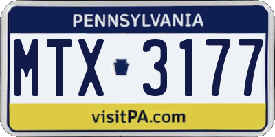 PA license plate MTX3177