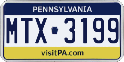 PA license plate MTX3199