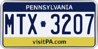 PA license plate MTX3207