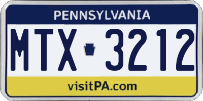PA license plate MTX3212