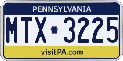 PA license plate MTX3225