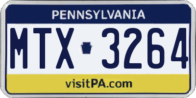 PA license plate MTX3264